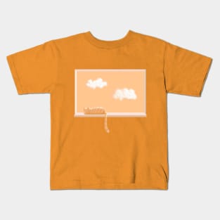 Cat On Evening Window Kids T-Shirt